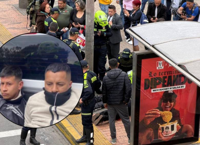 Un tiroteo en el occidente de Bogotá dejó dos capturados, uno de ellos tenía brazalete del Inpec. Fotos: @PasaenBogota