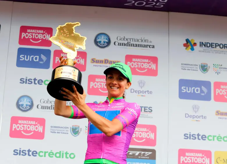 Diana Peñuela fue campeona por puntos y de la general de la Vuelta a Colombia. FOTO CORTESÍA FEDECICLISMO