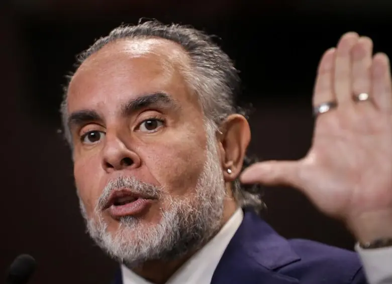 Armando Benedetti, ministro del Interior, en una rueda de prensa. FOTO: COLPRENSA