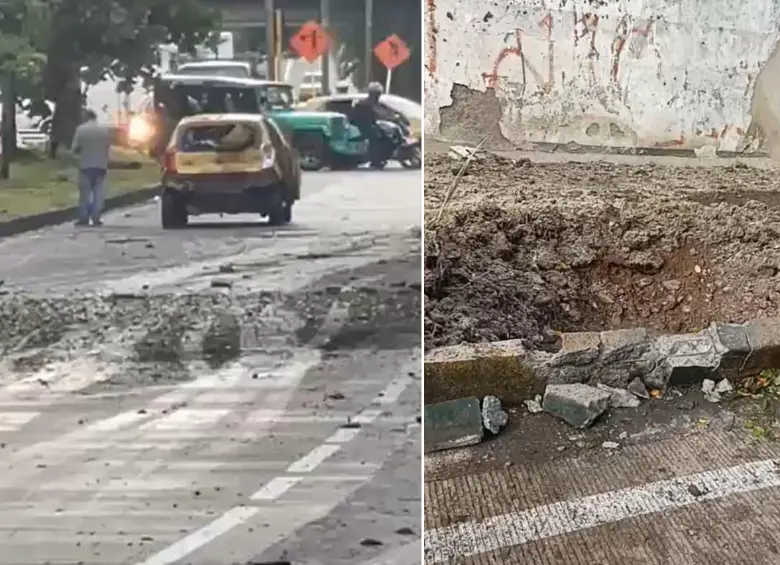 Una explosión se registró este jueves en la autopista Simón Bolívar de Buenaventura, Valle del Cauca. FOTO: Captura de video - @SoyjulianG