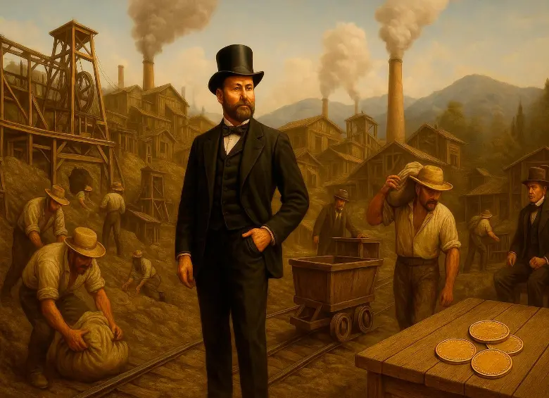 Coriolano Amador desempeñó un papel protagónico durante la etapa preindustrial de la historia empresarial colombiana. Fue dueño de la mina El Zancudo en Titiribí, Suroeste antioqueño. FOTO: GENERADA CON IA