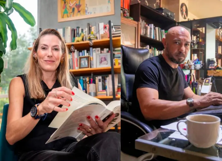 Sara Jaramillo Klinkert y Gilmer Mesa están lanzando sus nuevos libros. FOTO Camilo Suárez / Carlos Alberto Velásquez