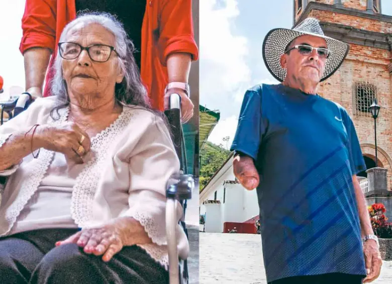 Fidelina y Jorge son dos adultos mayores antioqueños beneficiarios de renta vitalicia. FOTO Julio Herrera
