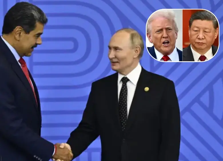 El presidente ruso Vladímir Putin en un encuentro con su homólogo y aliado, Nicolás Maduro. FOTOS: Getty y AFP