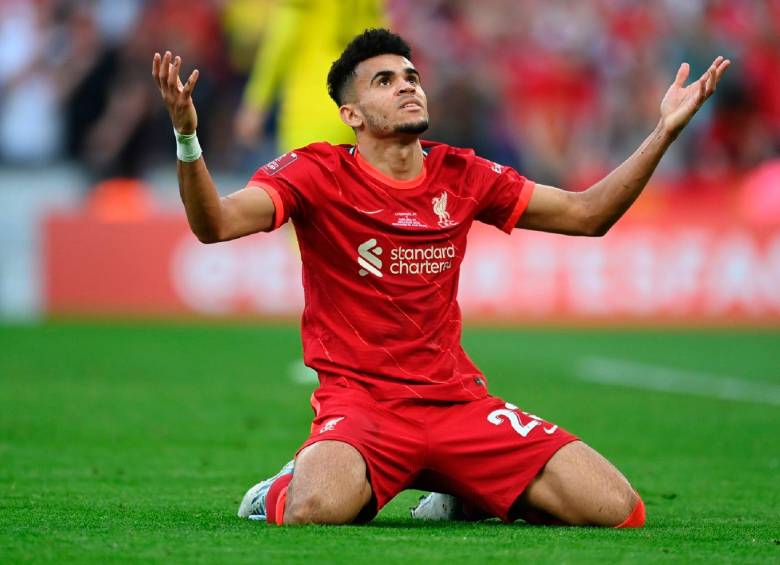 Luis Díaz convirtió 13 goles en la temporada que culminó con la camiseta de Liverpool. FOTO: Getty