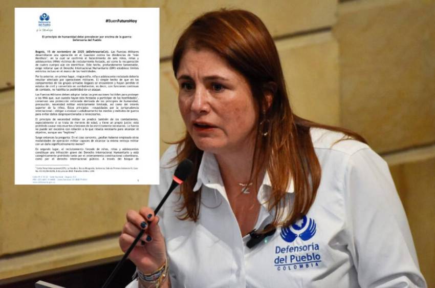 La defensora del Pueblo, Iris Marín Ortiz. FOTO: Colprensa.