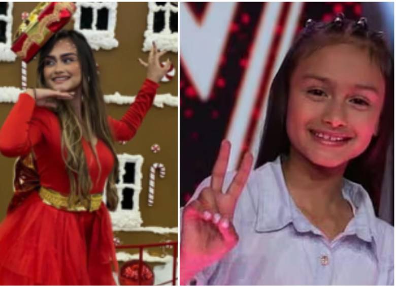 La joven cantante Nicol Valeria Vargas Gómez, ahora y antes cuando estuvo en La Voz Kids. FOTO: Tomada de redes sociales y La Voz Kids Caracol TV