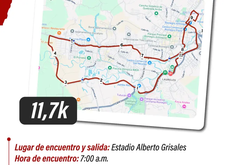 ¡Ojo! Habrá cierres viales en Rionegro por carreras de este domingo