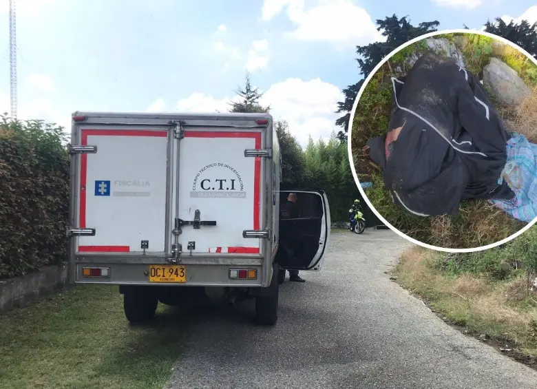 En esta curva del corregimiento San Cristóbal, de Medellín, encontraron el cuerpo sin vida, dentro de costales, de un hombre. FOTOS: LAURA ROSA JIMÉNEZ VALENCIA Y CORTESÍA