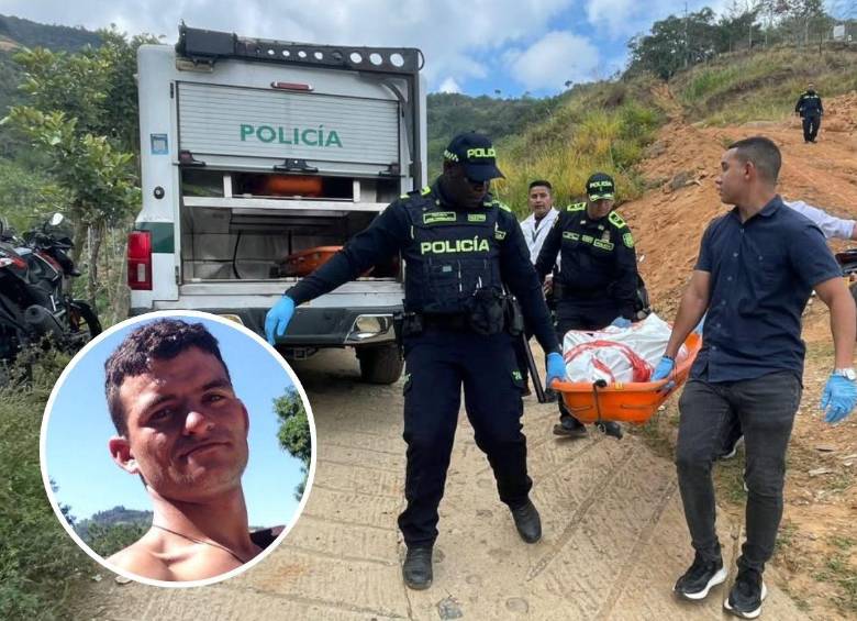 A Santiago Ochoa Henao, de 29 años, lo encontraron muerto en una zona boscosa de la vereda Guayabal, de Barbosa. Al lado de su cuerpo encontraron una roca de grandes dimensiones con la cual lo habrían asesinado. FOTOS: LAURA ROSA JIMÉNEZ VALENCIA Y CORTESÍA
