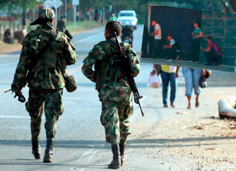 Un militar resultó lesionado en Carepa, Urabá antioqueño, luego de los enfrentamientos entre la Policía y el Ejército, en medio de los confusos hechos. FOTOS: MANUEL SALDARRIAGA Y CORTESÍA