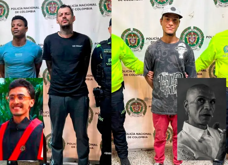 En la imagen izquierda: a Yoimar Blandón Córdoba (izq.) y a Daniel González Cano (der.) los condenaron por el asesinato del docente Mateo Jaramillo Naranjo (detalle). En la imagen derecha: Diego Alexánder Becerra Rave deberá purgar una pena por el crimen del activista Karis Saldarriaga (detalle). FOTOS: CORTESÍA