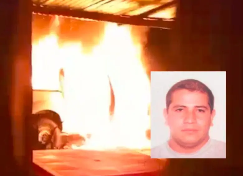 Durante la asonada en el corregimiento La Danta, de Sonsón, hubo quema de varios vehículos y hasta bloqueos en la autopista Medellín-Bogotá, entre Río Claro y Doradal en una aparente defensa de alias Don Hugo (detalle). FOTO CAPTURA DE VIDEO