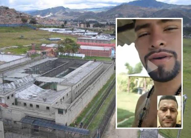 La videollamada entre Néider Yesid Uñates López, alias Primo Gay, y Édgar de Jesús Orrego Arango, alias Firu, se produjo cuando el segundo estaba en la cárcel La Picota, de Bogotá. FOTOS: CORTESÍA