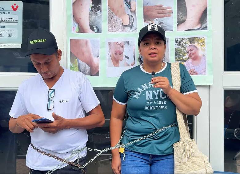 Usuarios denuncian demoras en las entregas de los medicamentos por parte de la Nueva EPS en Puerto Berrío, Antioquia. FOTO: CAPTURA DE VIDEO PUERTO BERRÍO STÉREO