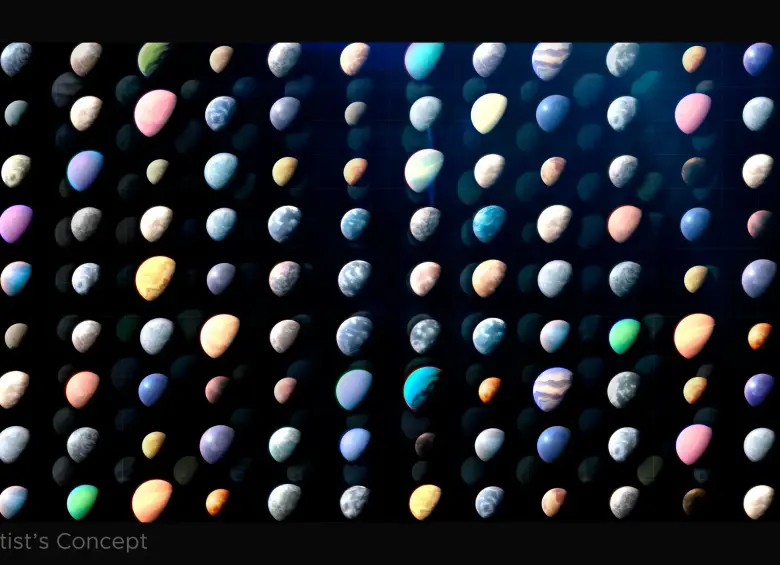Los científicos han descubierto miles de exoplanetas (planetas fuera de nuestro sistema solar) en toda la galaxia. La mayoría solo se pueden estudiar indirectamente, pero los científicos saben que varían enormemente, como se muestra en esta representación artística, desde pequeños mundos rocosos y gigantes gaseosos hasta planetas ricos en agua y planetas tan calientes como estrellas. FOTO cortesía Centro de vuelo espacial Goddard de la Nasa