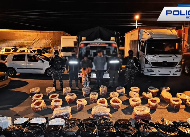 Materiales explosivos incautados en Ecuador. Foto: cortesía Policía de Ecuador