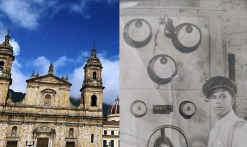 A la izquierda la Catedral Primada de Colombia. A la derecha, Joaquín Rodríguez, quien durante 30 años fue el relojero del principal templo del país. Fotos: Catedral Primada y cortesía