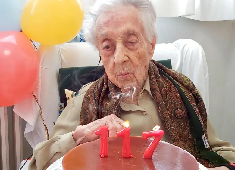 Esta es Maria Branyas Morera en su último cumpleaños. FOTO: Cortesía