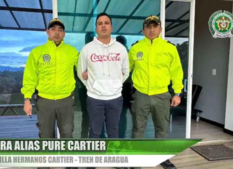 Alias Pure Cartier, capturado en una finca en El Peñol, Oriente antioqueño. FOTO: Policía