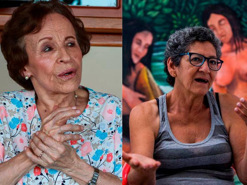 Blanca Uribe y Pastora García estuvieron en la entrega de los premios en Bogotá. FOTO: EL COLOMBIANO.