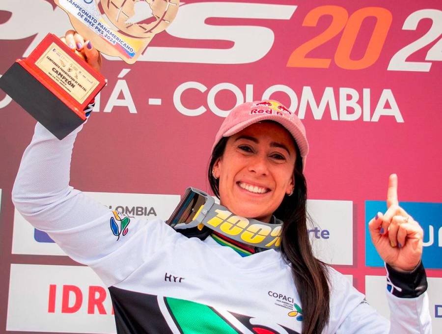Mariana Pajón viene de ganar el Panamericano en Bogotá. Este fin de semana estará presente en la Copa Mundo en Tulsa, Estados Unidos, sede también del Mundial en mayo. FOTO cortesía duver pérez