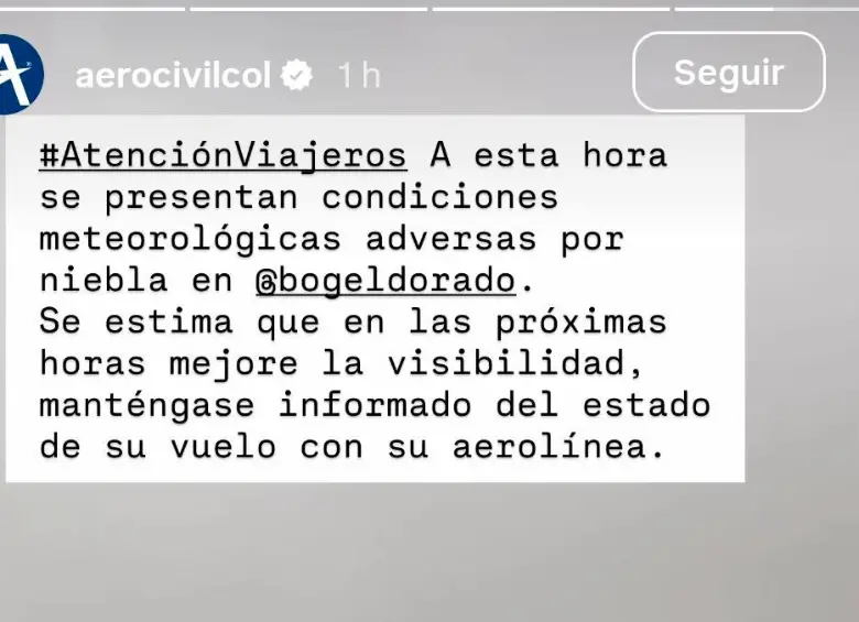 Fuerte neblina en El Dorado provoca 12 cancelaciones de vuelos, principalmente a Medellín: aquí los detalles