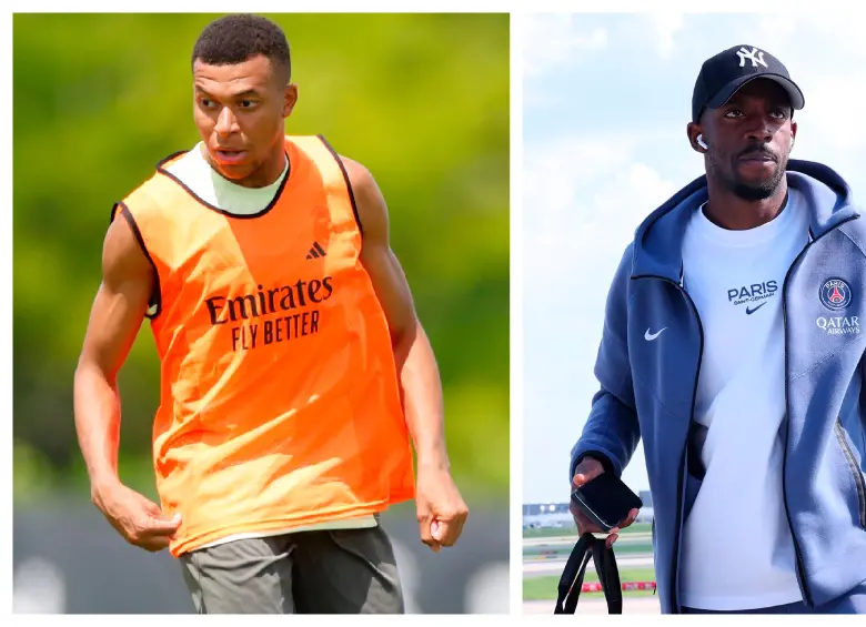 Kylian Mbappé y Ousmane Dembélé, estrellas de sus equipos pero quienes son duda para ser inicialistas este miércoles en la semifinal del Mundial de Clubes. FOTOS X-REAL MADRID Y PSG