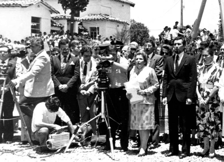 Esta fue la primera transmisión de Teleantioquia desde el Pueblito Paisa. FOTO Archivo EL COLOMBIANO