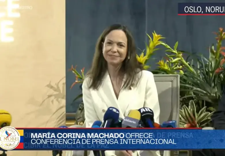 María Corina Machado confirma que recibió ayuda de EE. UU. para llegar a Oslo y promete regresar a Venezuela “para llevar el premio de vuelta”