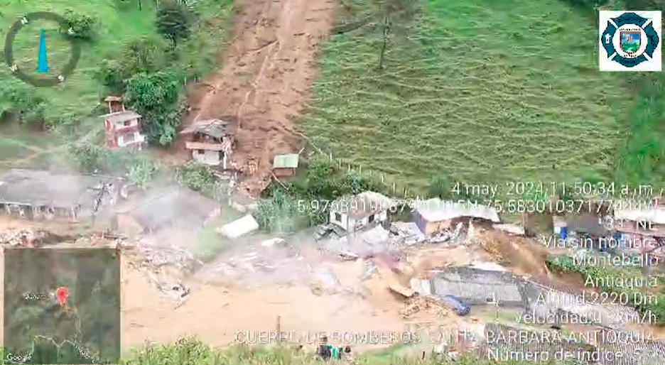 En redes sociales circula el video de la avalancha en Montebello que, por fortuna, no dejó personas lesionadas, según el reporte preliminar. FOTO Captura de video