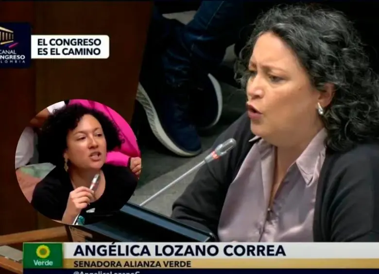 Las senadoras Angélica Lozano e Isabel Zuleta tuvieron un duro cruce durante el debate de la reforma laboral. FOTO CORTESÍA SENADO