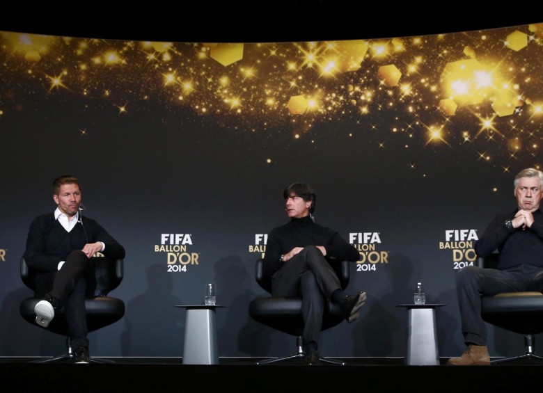 Simeone, Lowe y Ancelotti, los nominados a mejor entrenador de 2014 en rueda de prensa. FOTO REUTERS