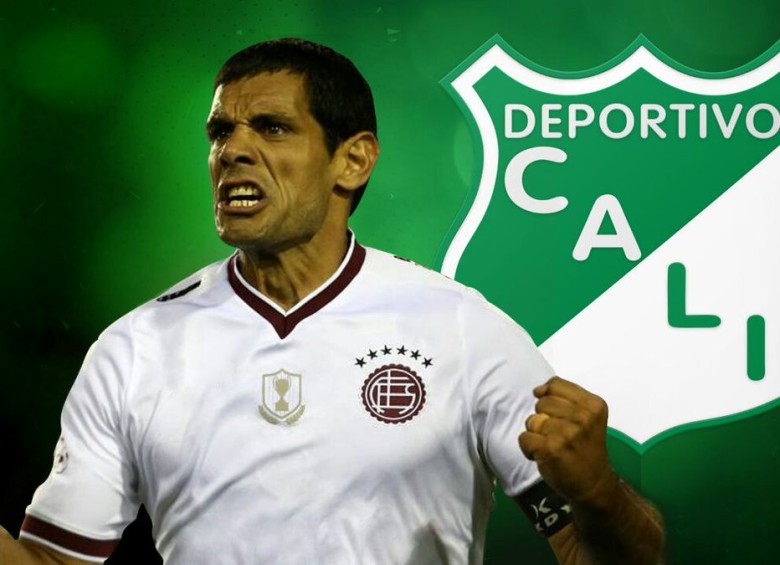 Imagen que usó el Deportivo Cali para anunciar el supuesto fichaje del jugador.
