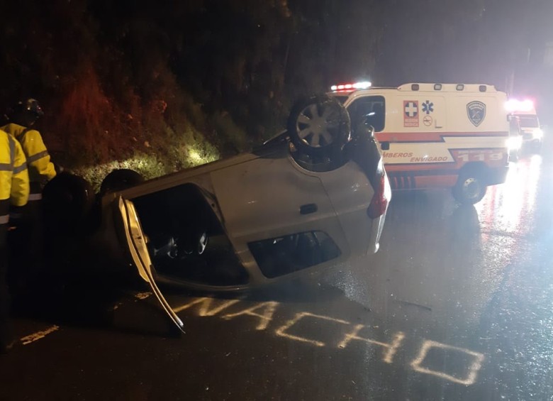 Accidente en las Palmas generó congestión vehicular. Foto: Cortesía Guardianes Antioquia. 