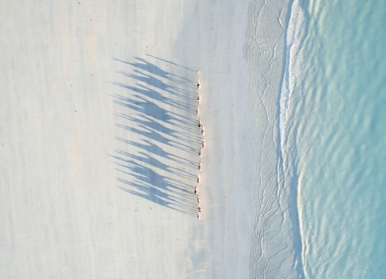 El segundo lugar en viajes fue para esta imagen tomada en Cable Beach, Australia. FOTO Cortesía Todd Kennedy y Dronestagram.
