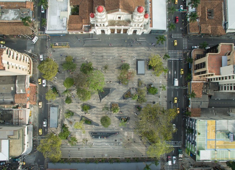 Este fue el diseño del parque principal de Envigado que tuvo mención de honor. FOTO Cortesía Arq. Jorge Gómez