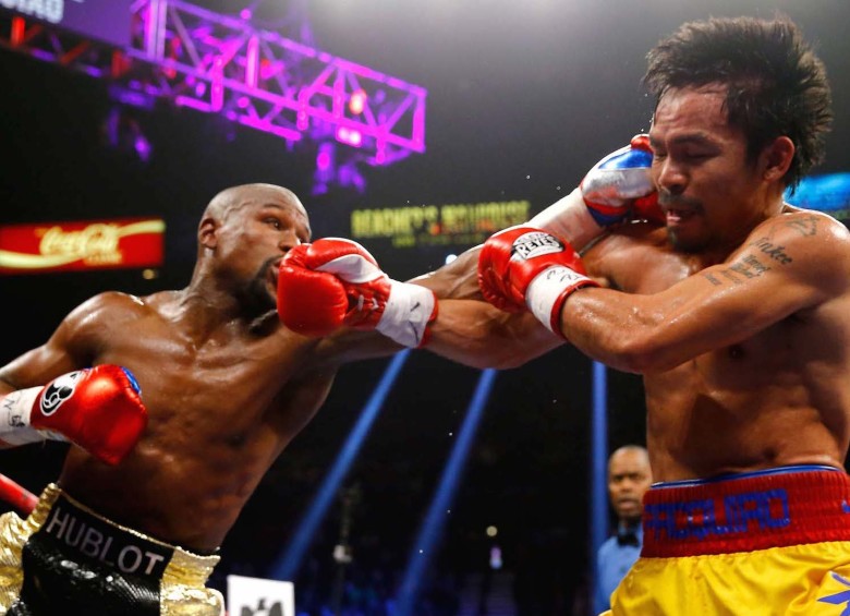 Mayweather y Pacquiao tuvieron la plublicitada pelea en 2015. FOTO: TWITTER