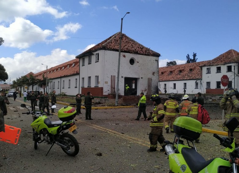 Así quedó la Escuela de Policía General Santander tras la explosión. FOTOS CORTESÍA