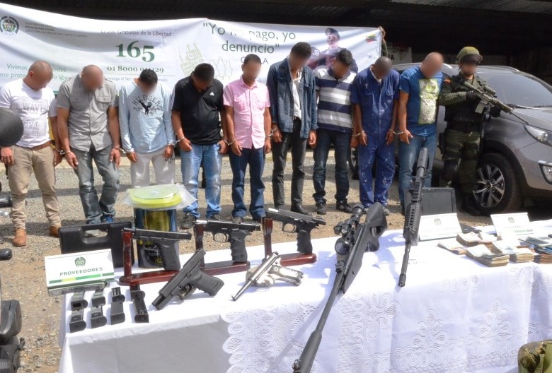 El Gaula de la Policía de Antioquia confirmó este lunes la captura de nueve miembros de la banda delincuencial “los Ingenieros”. FOTO CORTESÍA