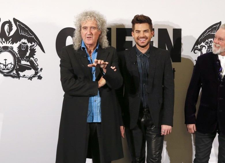 Brian May y Roger Taylor presentaron al vocalist Adam Lambert quien los acompañará en la gira europea. FOTO Reuters