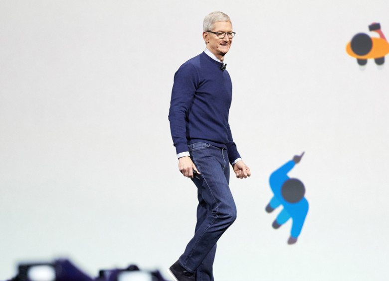 Tim Cook, CEO de Apple, en el último evento de la ocmpañía. FOTO: Cortesía Apple 