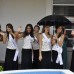Foto Colprensa - Pese a la lluvia, las candidatas compartieron con la comunidad.