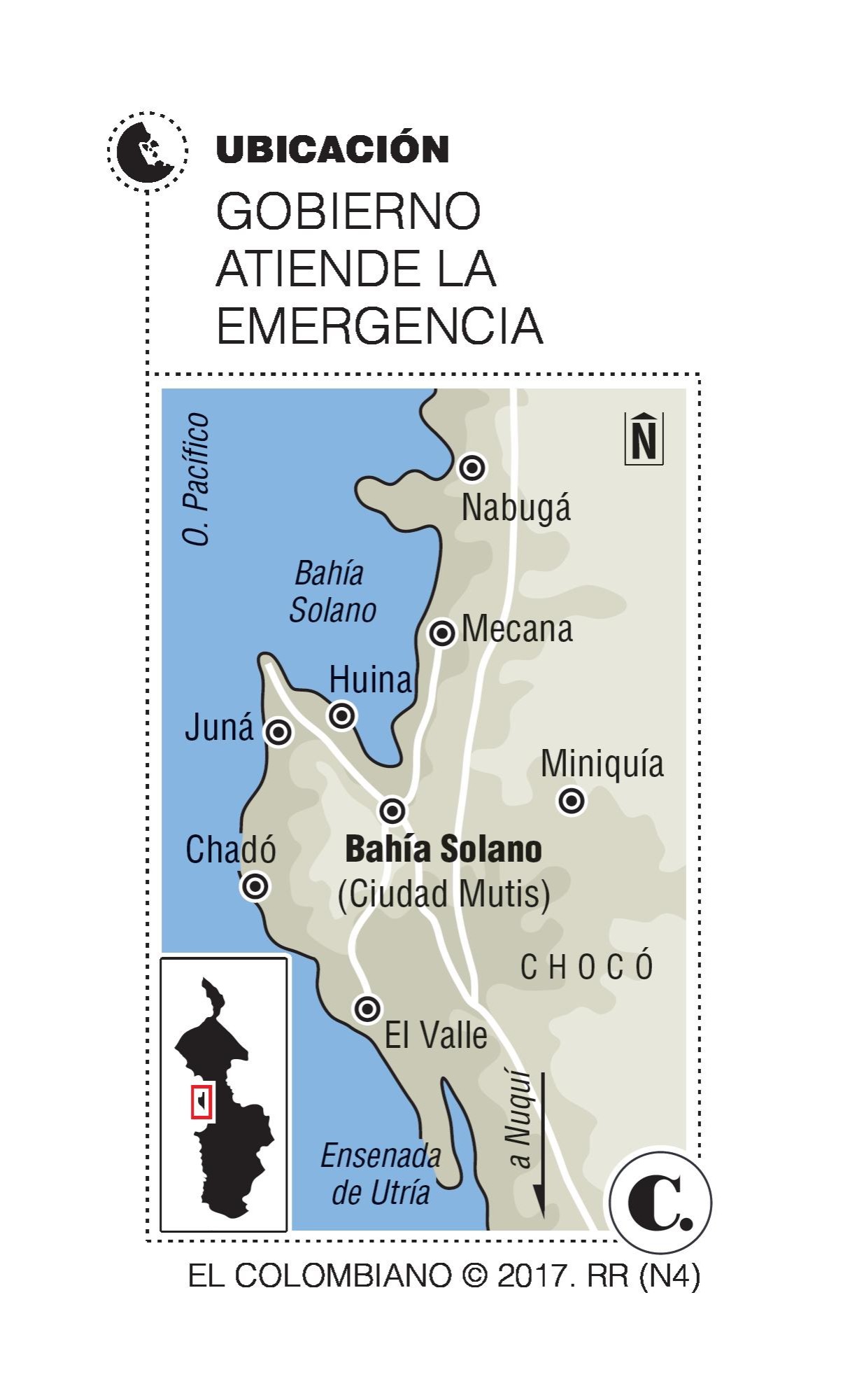 Evacuación masiva de familias evitó tragedia en Bahía Solano