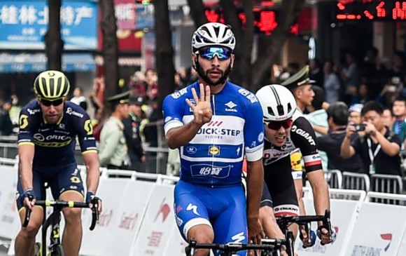 Fernando Gaviria es el único ciclista que ha logrado 4 victorias en 2 carreras diferentes del WorldTour 2017: Giro de Italia y el Tour de Guangxi. FOTO AFP