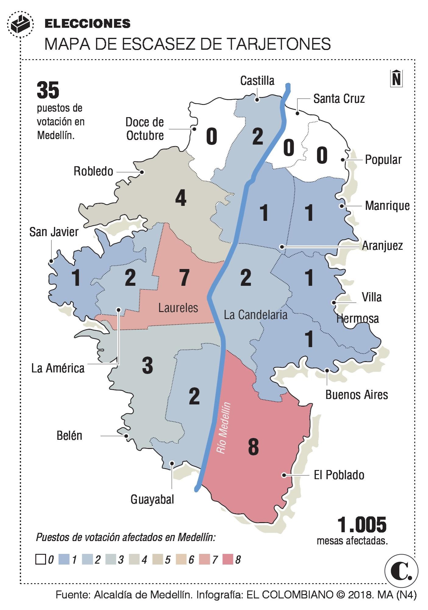 Cólera en 1.035 mesas por falta de tarjetones