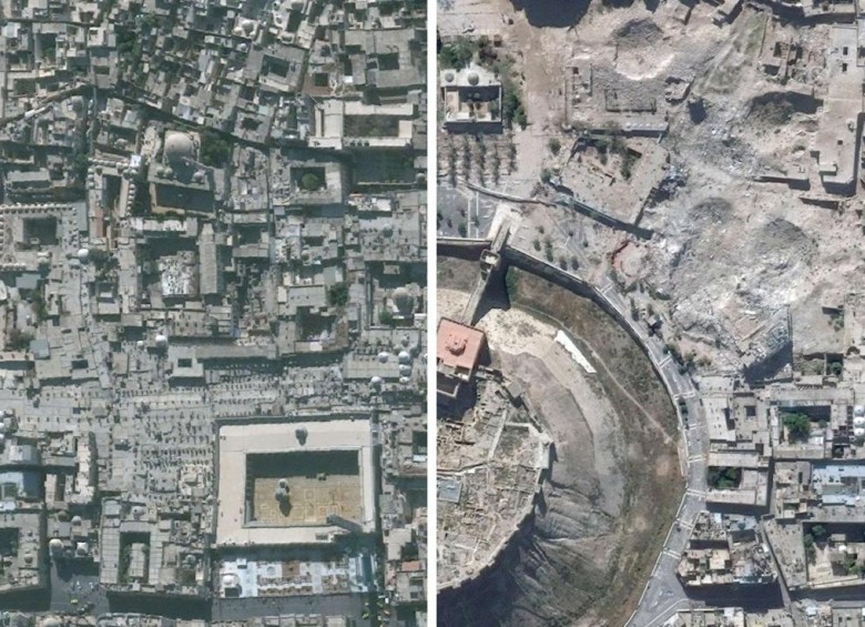 El informe documenta los daños generalizados en lugares declarados patrimonio de la humanidad de la UNESCO, principalmente en la ciudad de Alepo. FOTO AFP