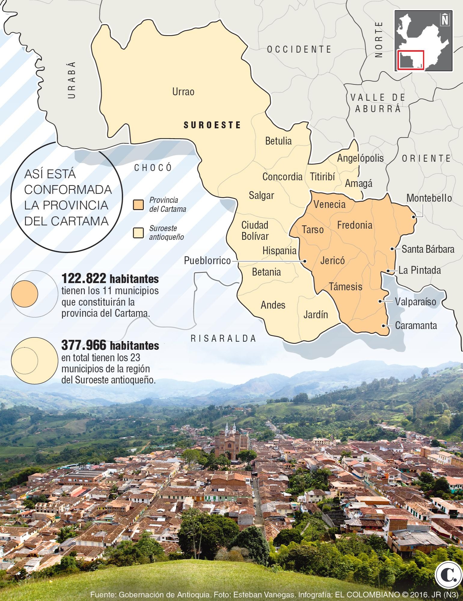 Asamblea de Antioquia dará trámite a la creación de la provincia de Cartama