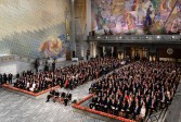 La ceremonia de entrega del Nobel de Paz fue sobria y estuvo caracterizada por el orden y la puntualidad propias de los países nórdicos. FOTO AFP