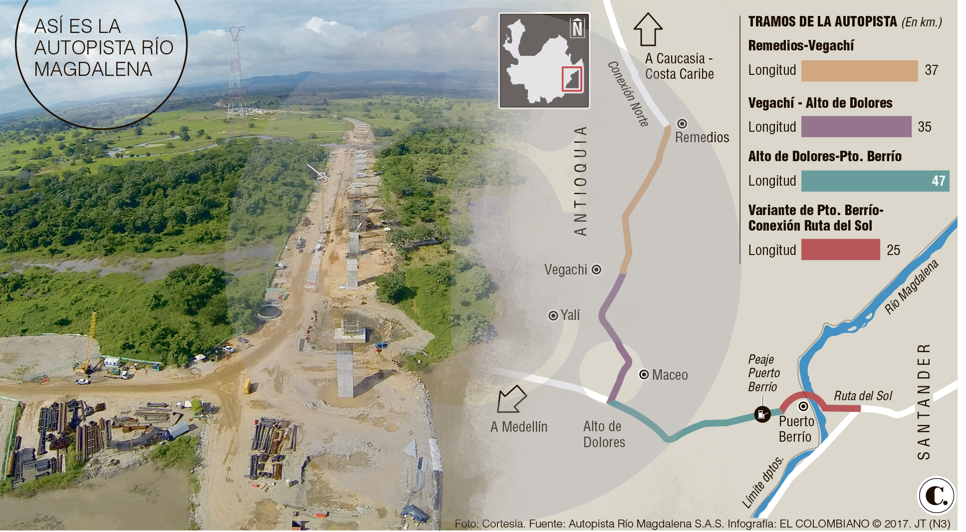 Antioquia y Santander, más cerca con un nuevo puente